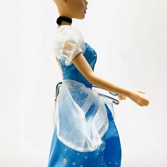 MATTEL BARBIE Disney Cinderella Doll Blonde Hair Blue Eyes Blue Dress 12" Tall - Picture 4 of 11